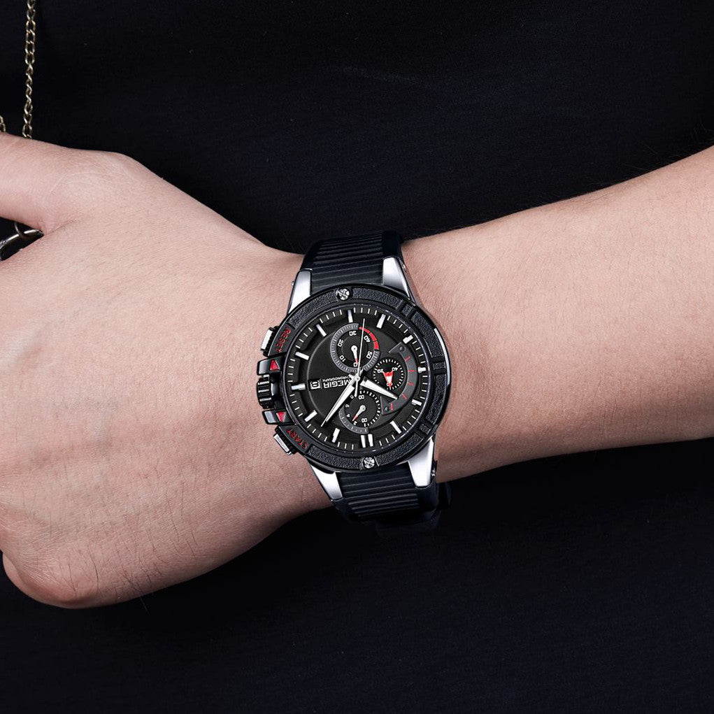 MEGIR Watches for Men Chronograph Fashion Luxury Sports Watches Silicone Strap Waterproof Calendar Quartz Man Clock Wristwatch