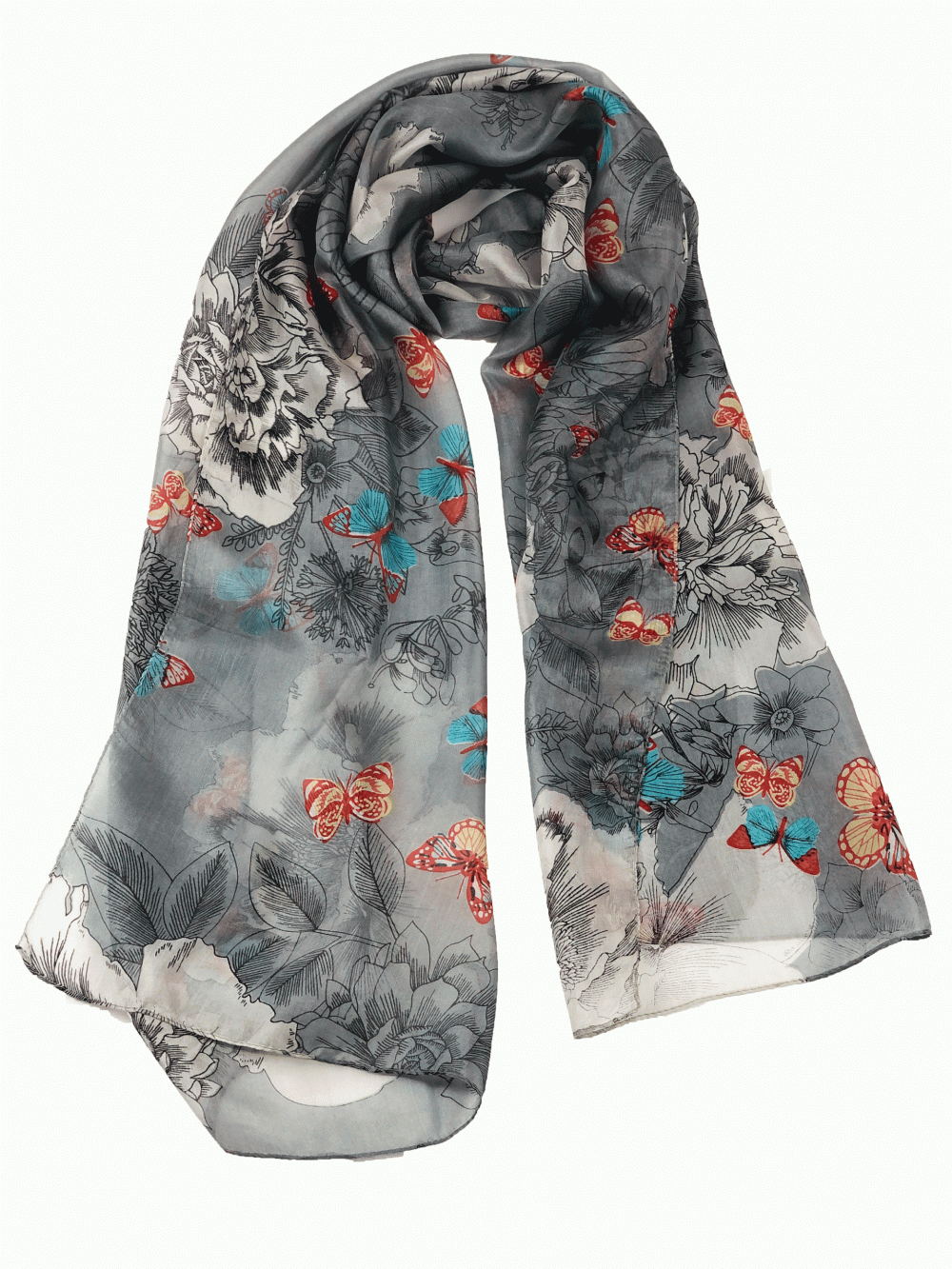 Gray Silk Scarf