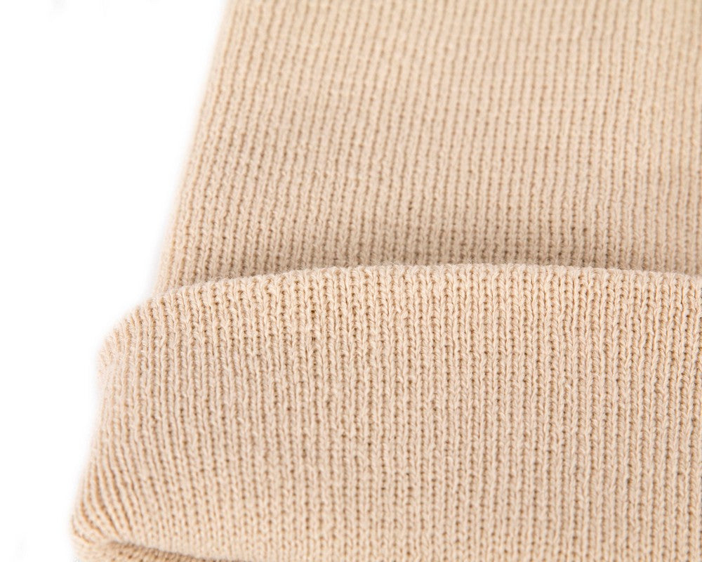 Warm European made beige beanie