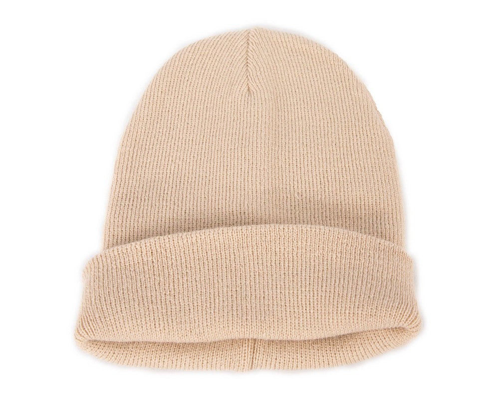 Warm European made beige beanie