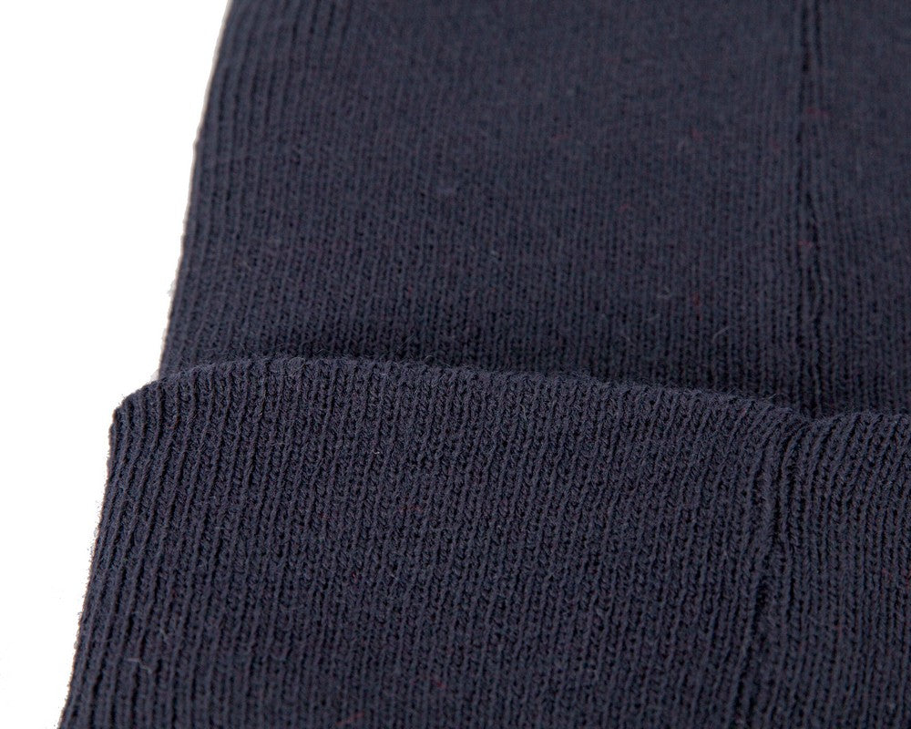 Warm European made navy beanie