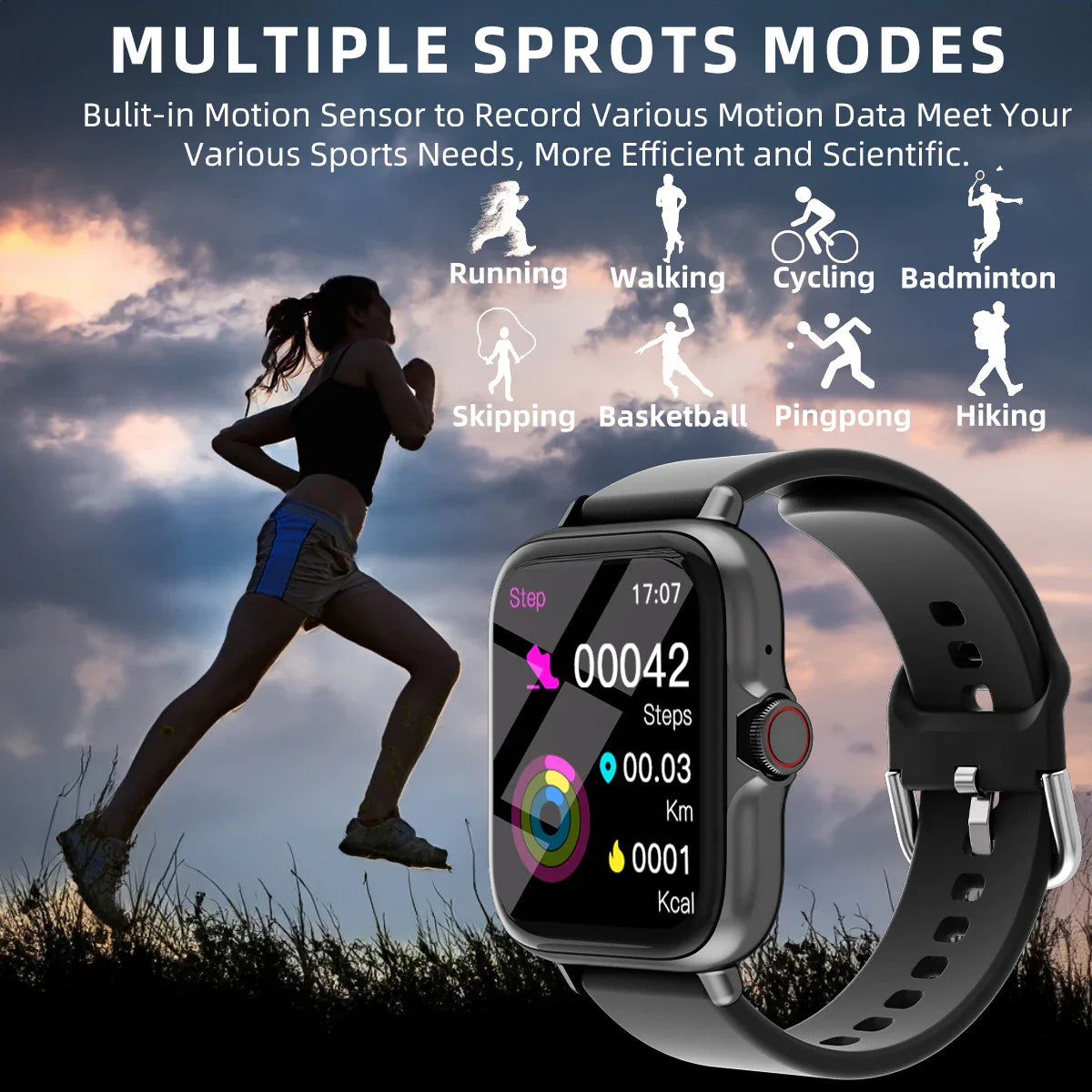 NNEOBA Smart Watch Fitness Tracker Black