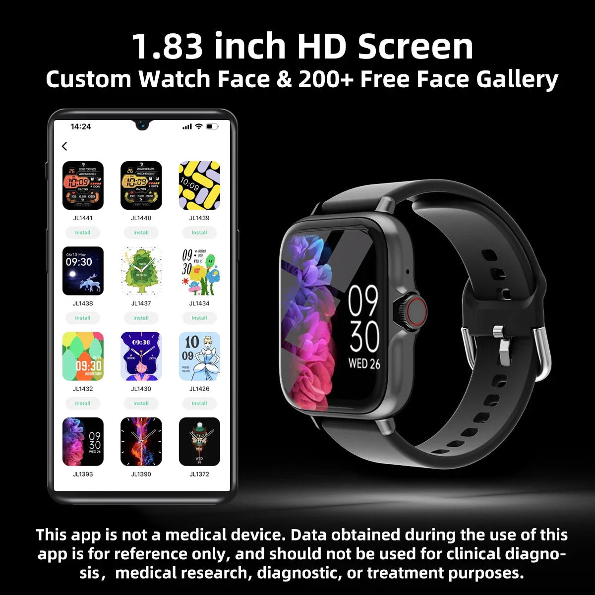 NNEOBA Smart Watch Fitness Tracker Black