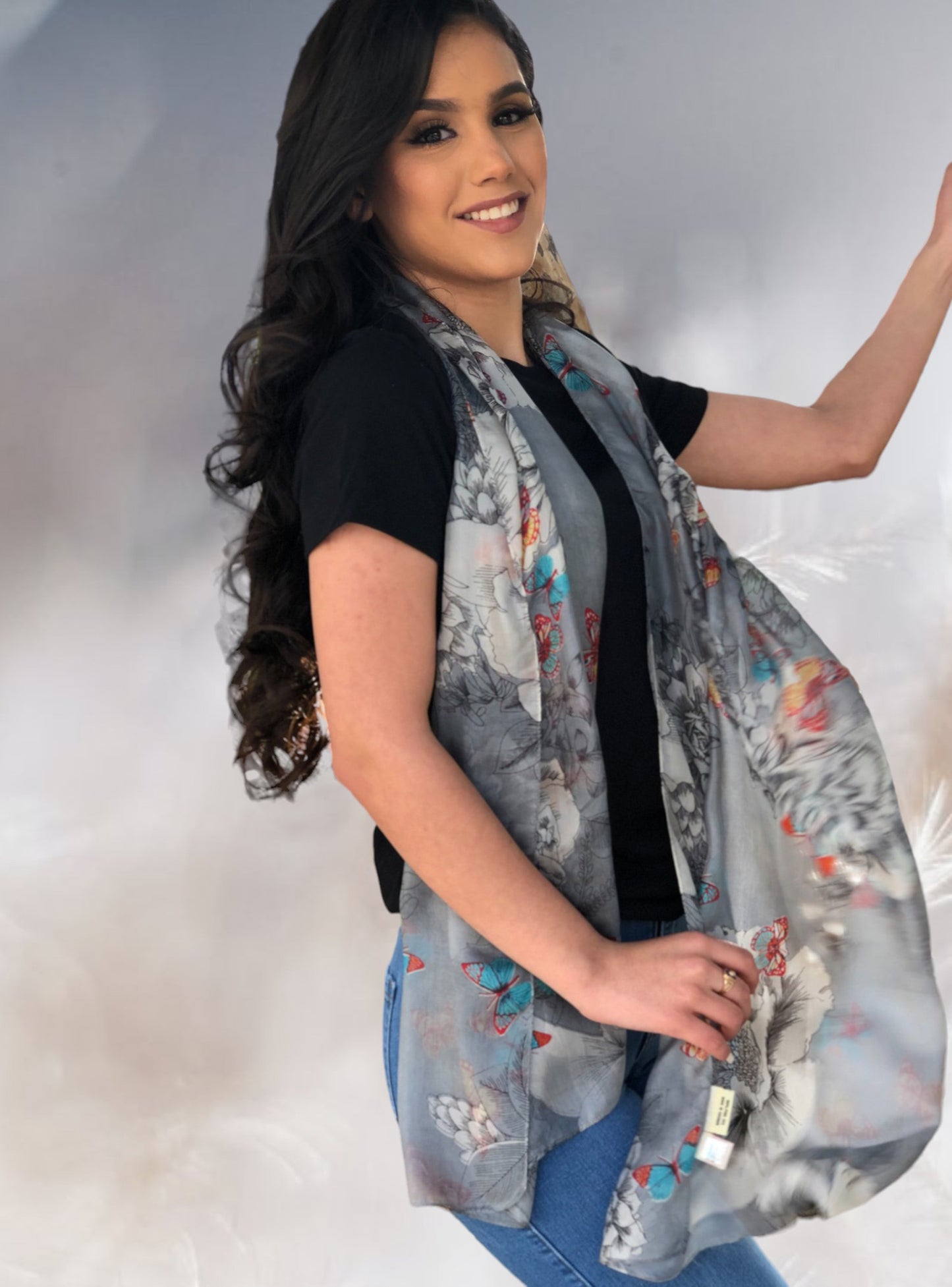 Gray Silk Scarf