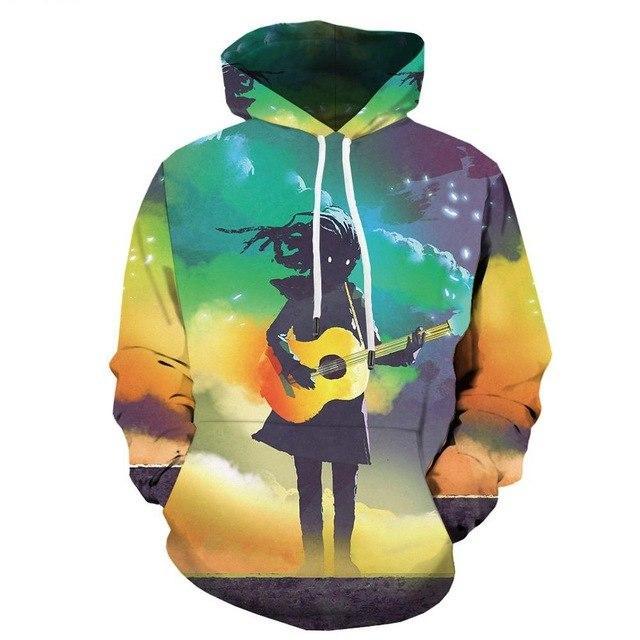 Men Abstract Graffiti 3D Print Colorful Hoodies
