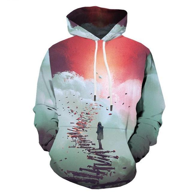 Men Abstract Graffiti 3D Print Colorful Hoodies