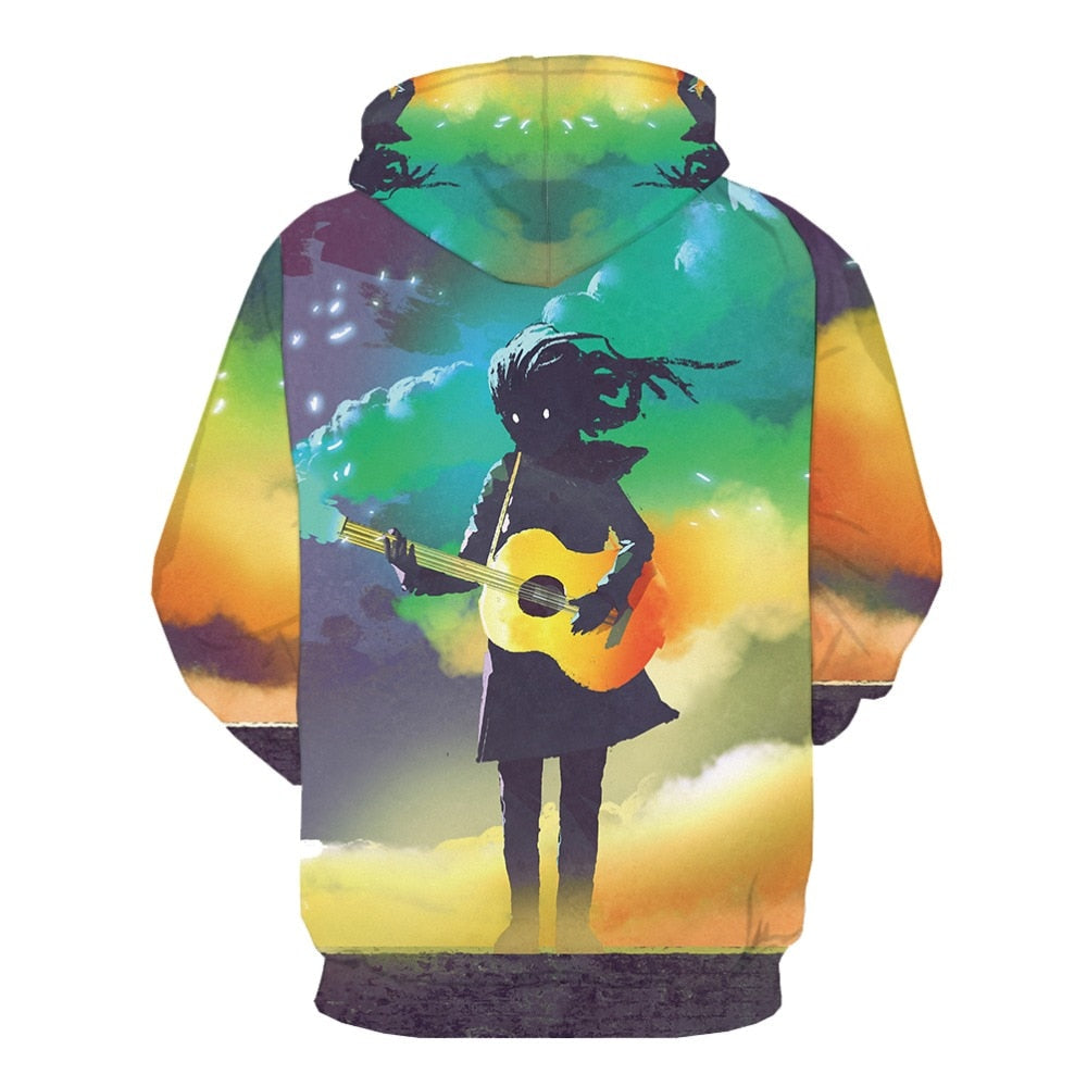 Men Abstract Graffiti 3D Print Colorful Hoodies