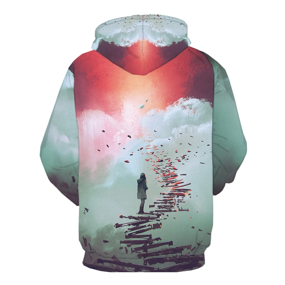 Men Abstract Graffiti 3D Print Colorful Hoodies
