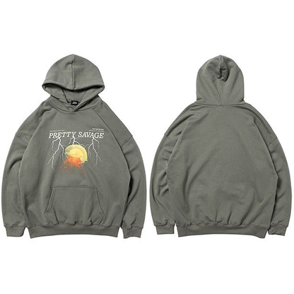 Men Hoodie Sweatshirt Hip Hop Streetwear Lightning Hoodie Pullover Harajuku Autumn Winter Fleece Hoodies Cotton Hipster
