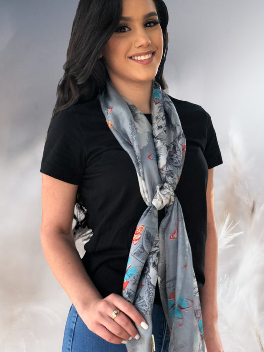 Gray Silk Scarf